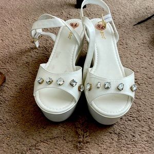 Never worn white wedge